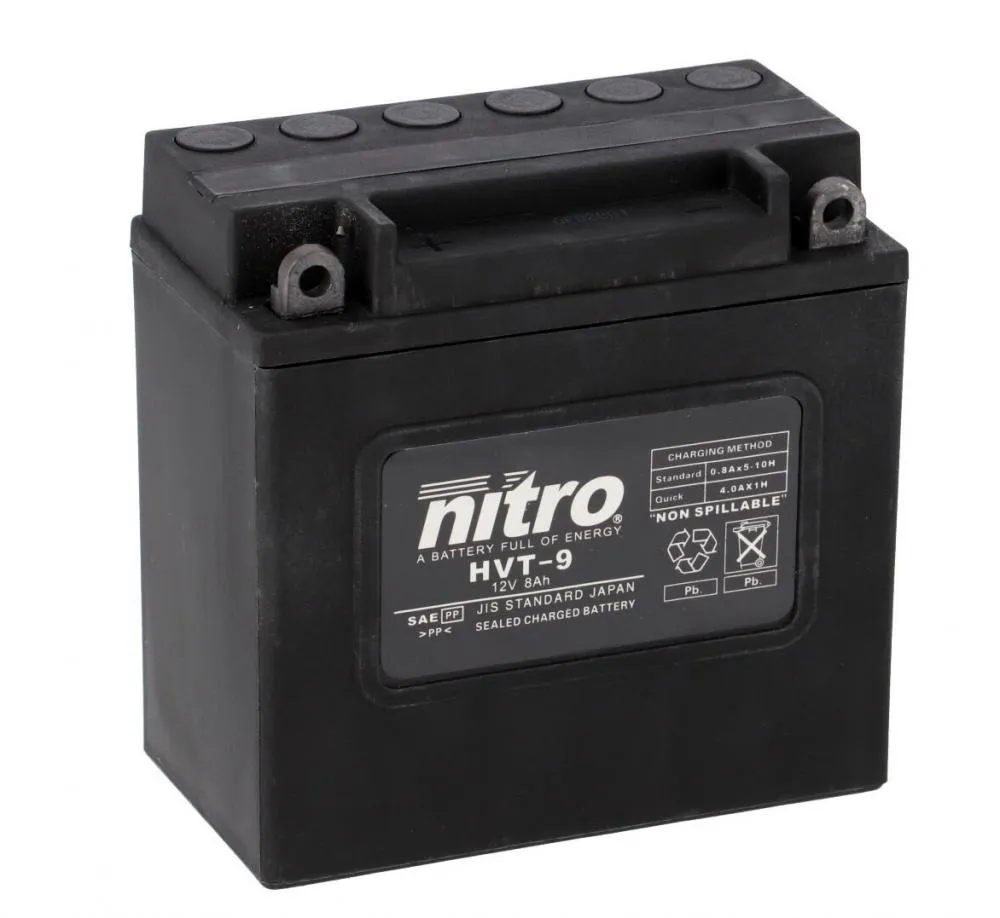 Nitro_HVT_09_SLA_Batterie Nitro HVT 09 SLA AGM Gel Batterie 12V 8AH 130A - Einbaufertig (66006-70 YB7-A CB7-A)