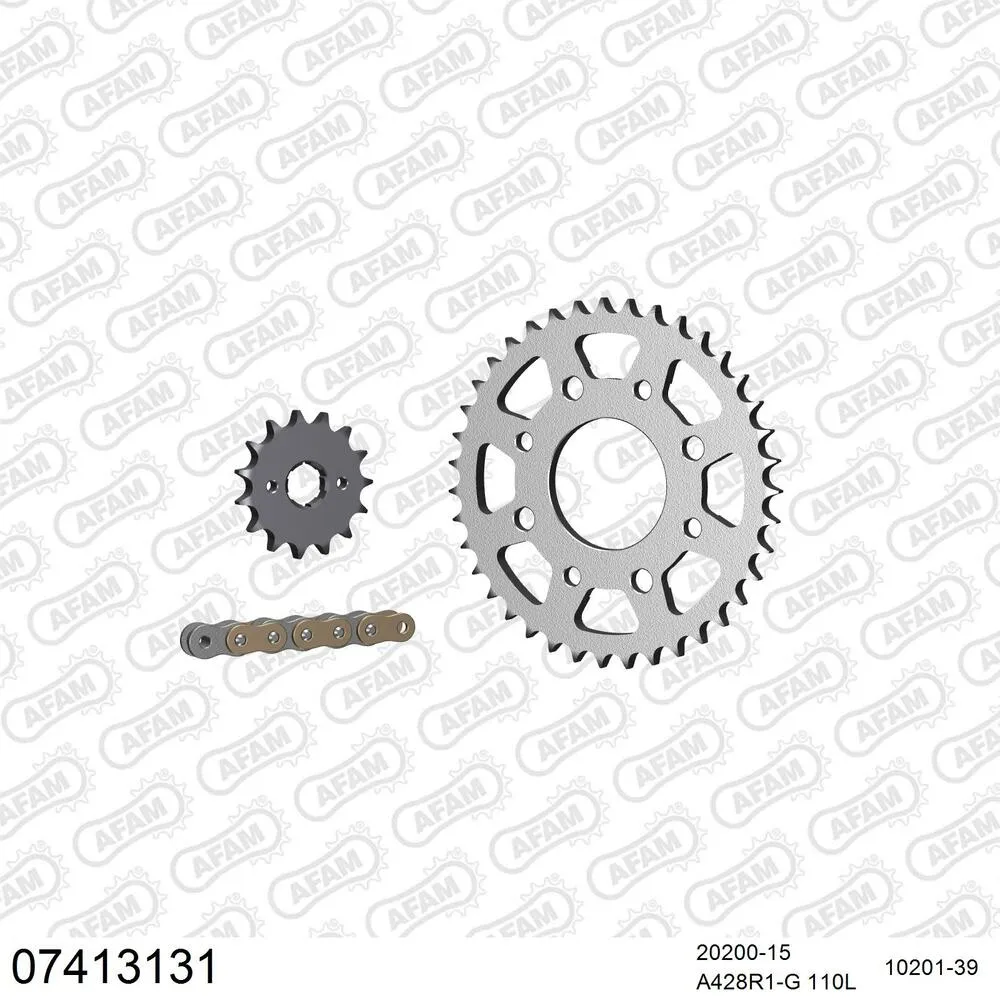 AFAM Kettensatz Stahl 428 R1-G 15x39 - Kymco 125 Sector 1997-01 - 07413131