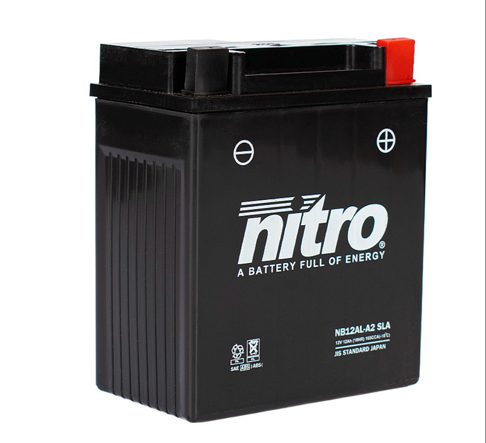 Nitro NB12AL-A2 SLA GEL AGM Batterie 12V 12AH - Einbaufertig (YB12AL-A2 CB12AL-A2)