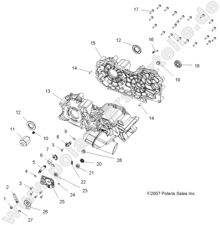DRIVE TRAIN, MAIN GEARCASE DRIVE TRAIN, MAIN GEARCASE
