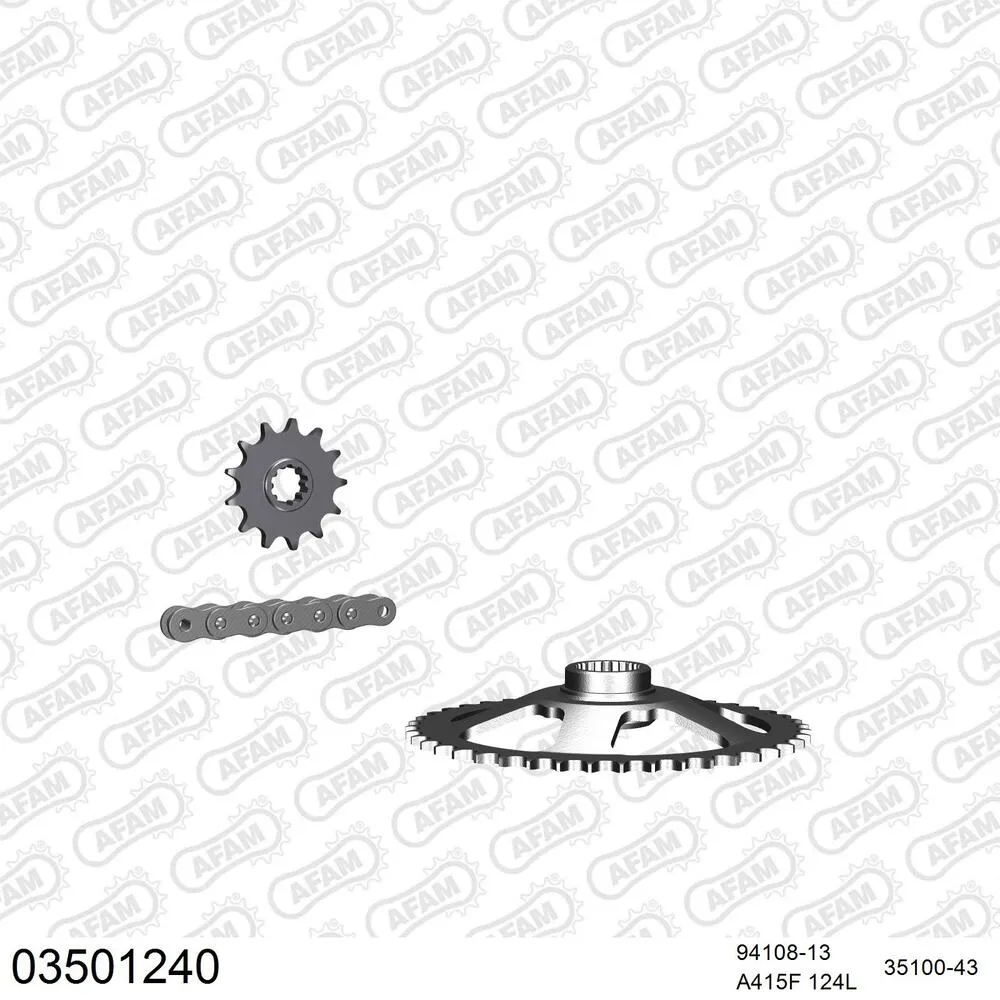 AFAM Kettensatz Stahl 415 F 13x43 - Aprilia RS 50 1993-94 - 03501240