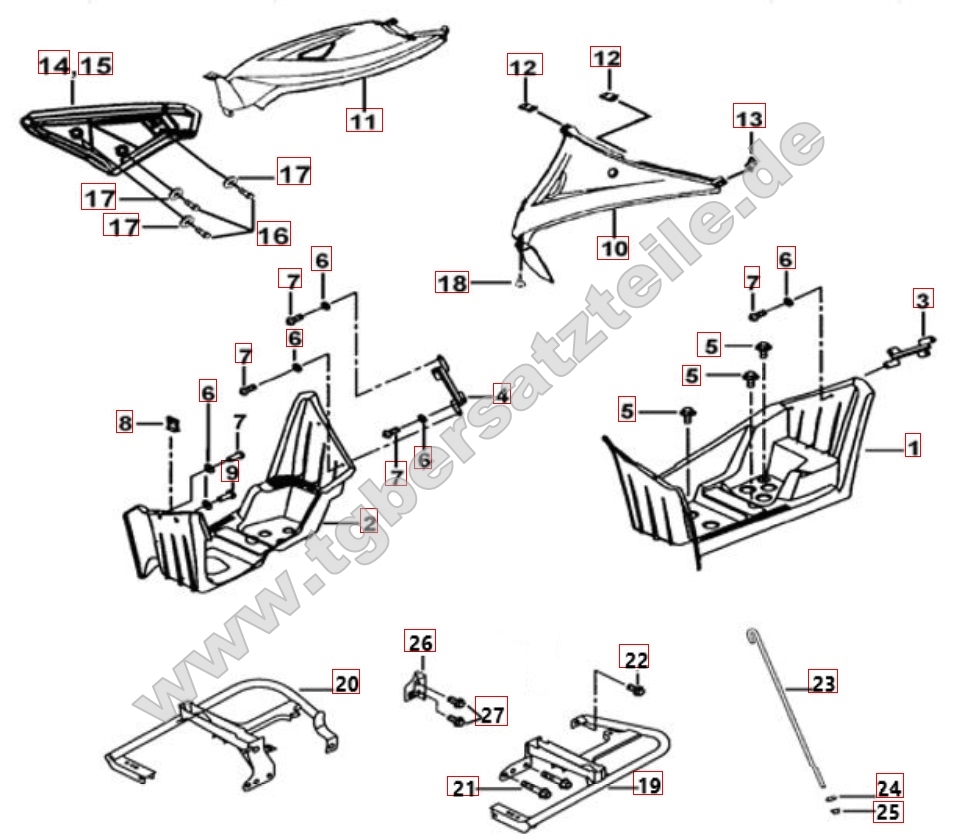 Seitenverkleidung - Fußstützen schwarz