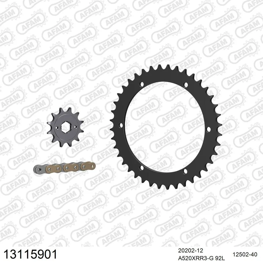 AFAM Kettensatz Stahl 520 XRR3-G 12x40 - Xroads Stinger 150 2003-04 - 13115901
