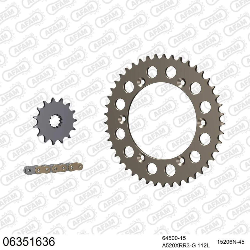 AFAM Kettensatz Aluminium 520 XRR3-G 15x45 - Husqvarna SM 450 R 2003-10 - 06351636