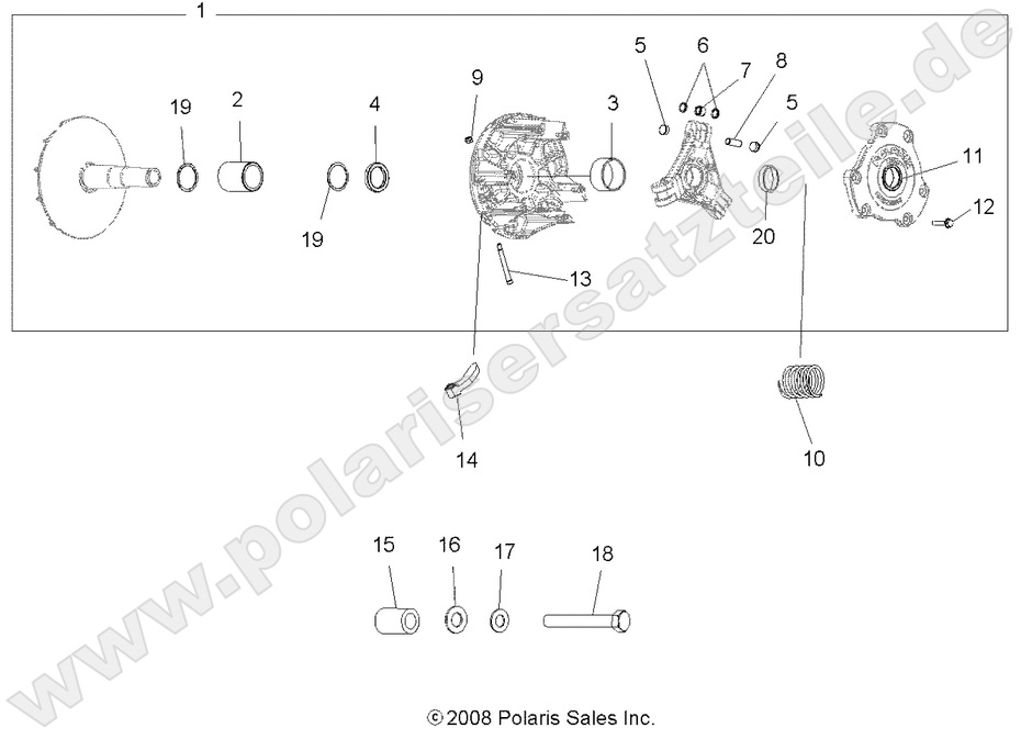 DRIVE TRAIN, PRIMARY CLUTCH DRIVE TRAIN, PRIMARY CLUTCH