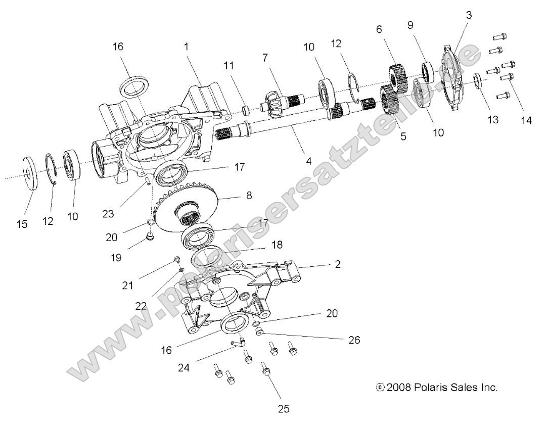 Drive Train, Mid Gearcase Internals Drive Train, Mid Gearcase Internals