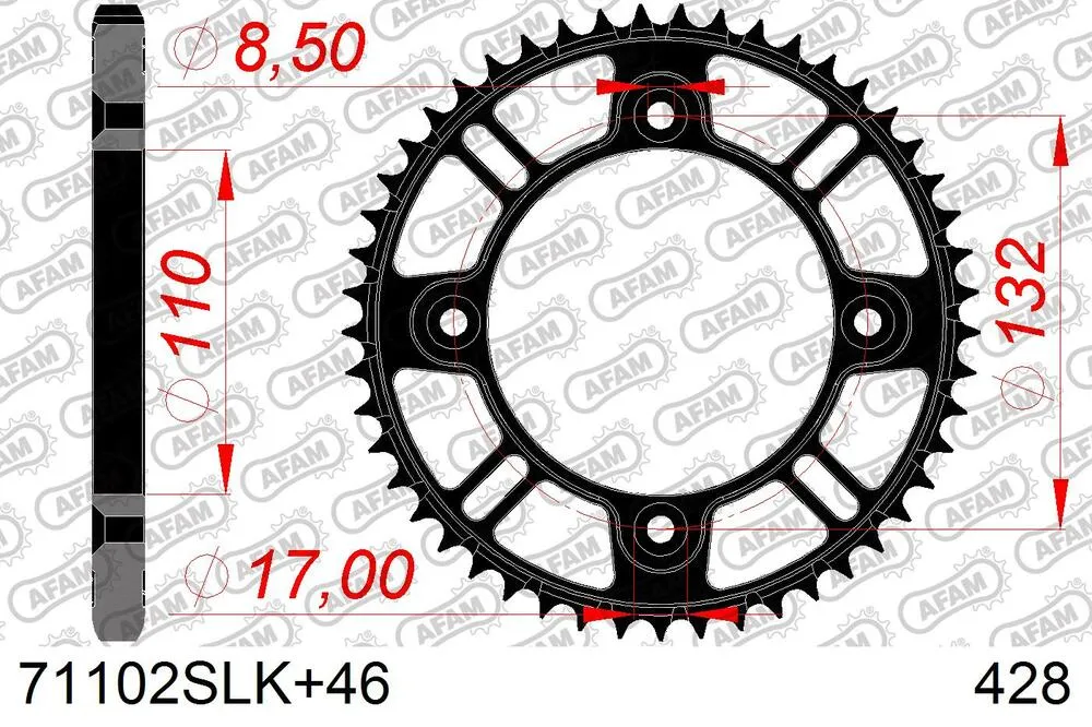 AFAM Kettensatz Stahl 428 MX-G 13x46 - Husqvarna TC 85 2018-24 - KIT108451