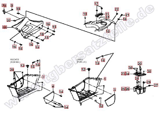 Fussstützen und Tankabdeckung