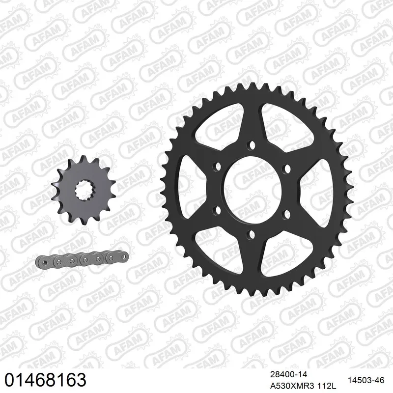 AFAM Kettensatz Stahl 530 XMR3 14x46 - Suzuki GS 550 L 1983-86 - 01468163