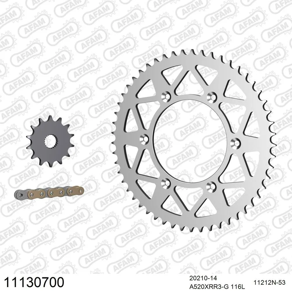 AFAM Kettensatz Aluminium 520 XRR3-G 14x53 - Hm-honda CRE F 300 X 2008-16 - 11130700
