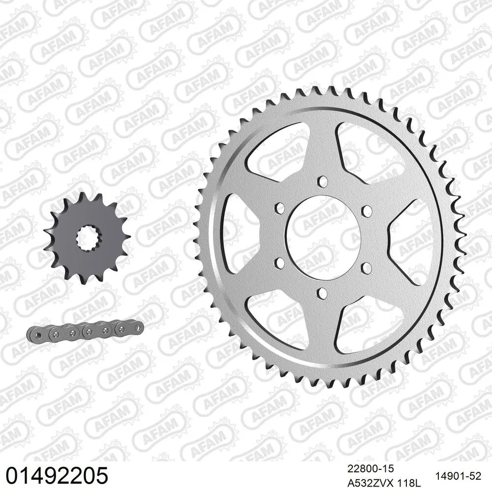 01492205 AFAM Kettensatz Stahl 532 ZVX 15x52 - Suzuki GSX 1100 F 1987-88 - 01492205