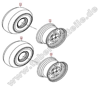 Reifen und Felgen 14"