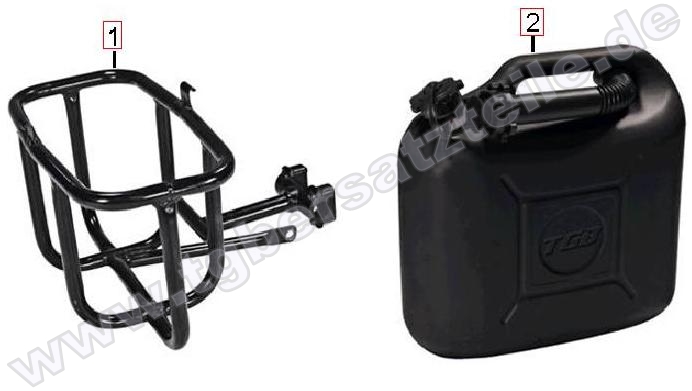 Benzinkanister u. Halter