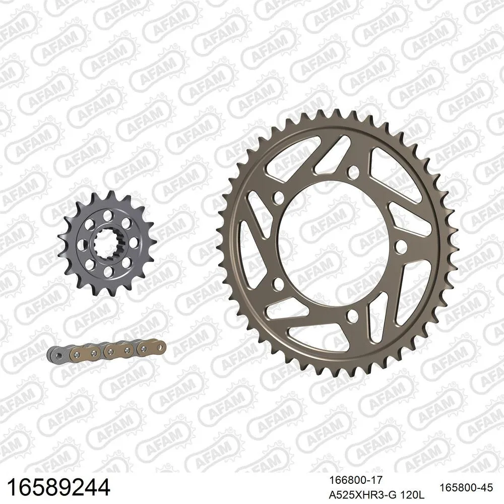 16589244 AFAM Kettensatz Aluminium 525 XHR3-G 17x45 - BMW S 1000 RR 2014-18 - 16589244