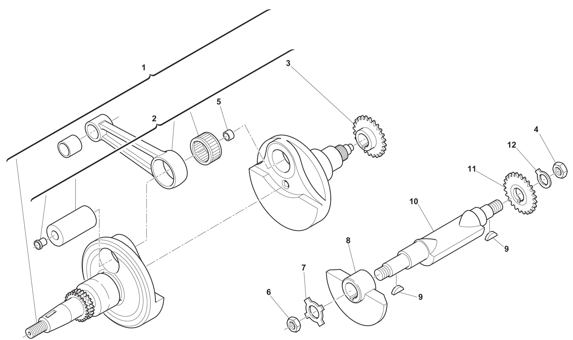 Kurbelwelle / Auswuchtwelle