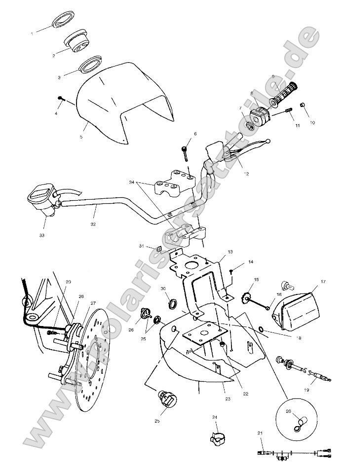 Handlebar and Headlight Pod