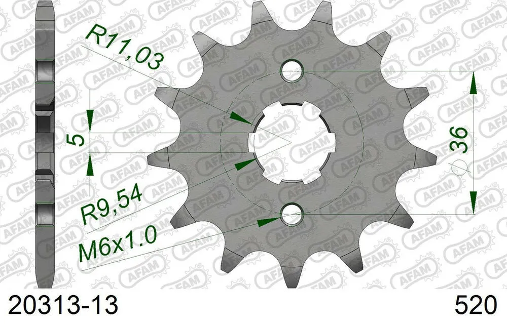 AFAM Kettensatz Stahl 520 XRR3-G 13x38 - Honda TRX 300 EX 1993-08 - 01030900