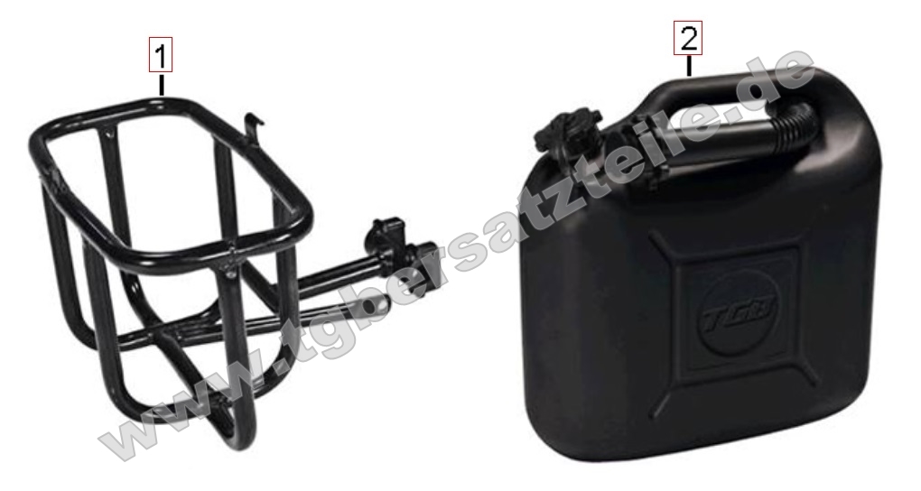 Benzinkanister und Halter