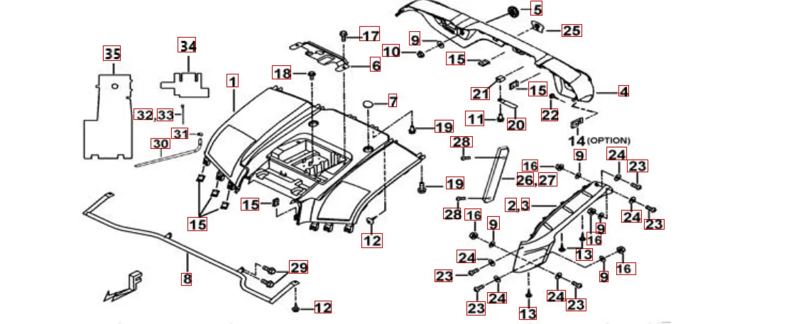 Heckverkleidung racing-blau-matt-orange Heckverkleidung racing-blau-matt-orange