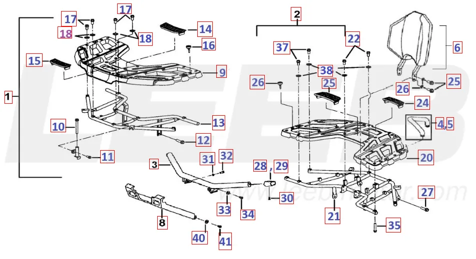 Gepäckträger vo.u. hi Gepäckträger vo.u. hi