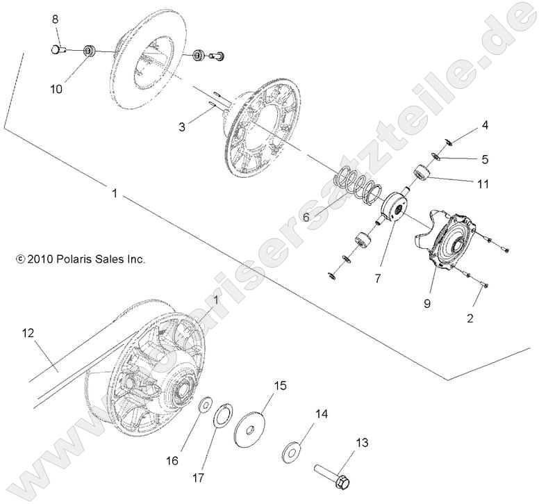 DRIVE TRAIN, SECONDARY CLUTCH DRIVE TRAIN, SECONDARY CLUTCH