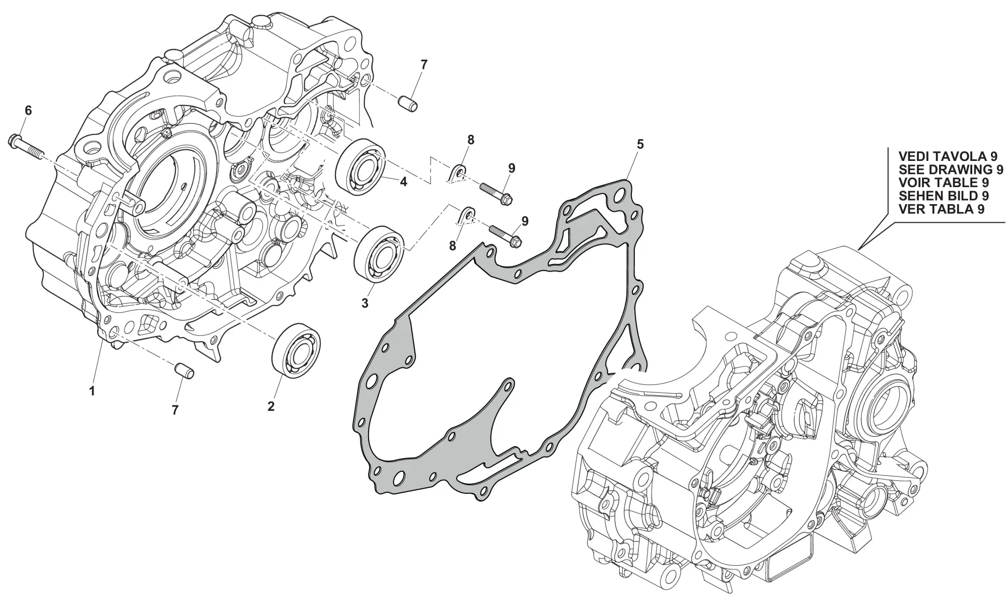 Motorgehäuse rechts Motorgehäuse rechts