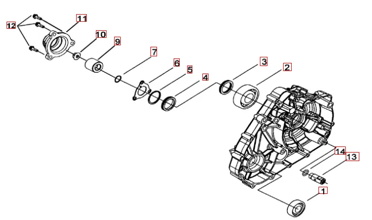 Motorgehäusedeckel links 1