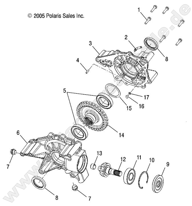 DRIVE TRAIN, REAR GEARCASE INTERNALS