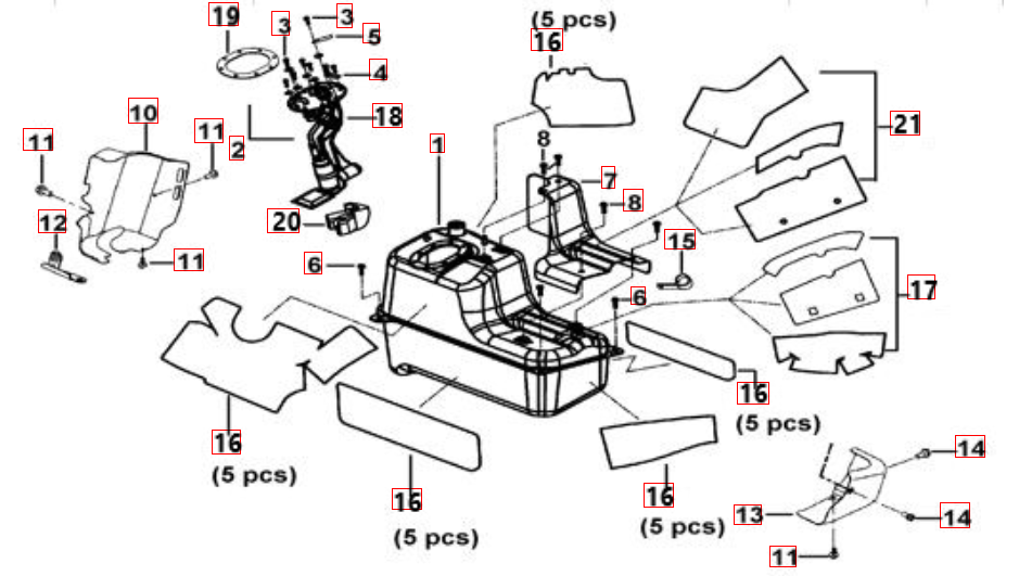 Hitzeschutz f. Kraftstofftanktank