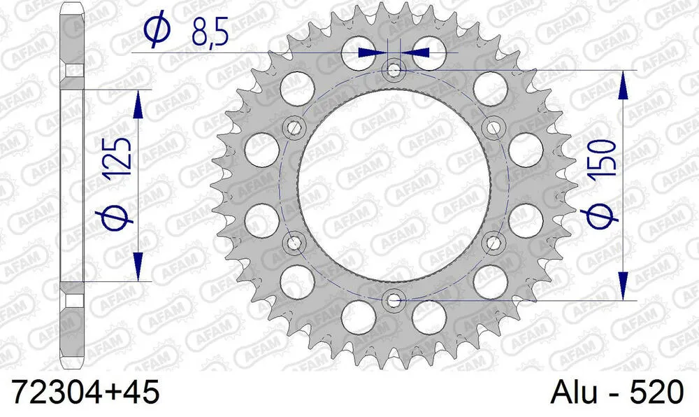 AFAM Kettensatz Aluminium 520 XRR3-G 14x45 - Husqvarna TE 250 2024-24 - KIT107391