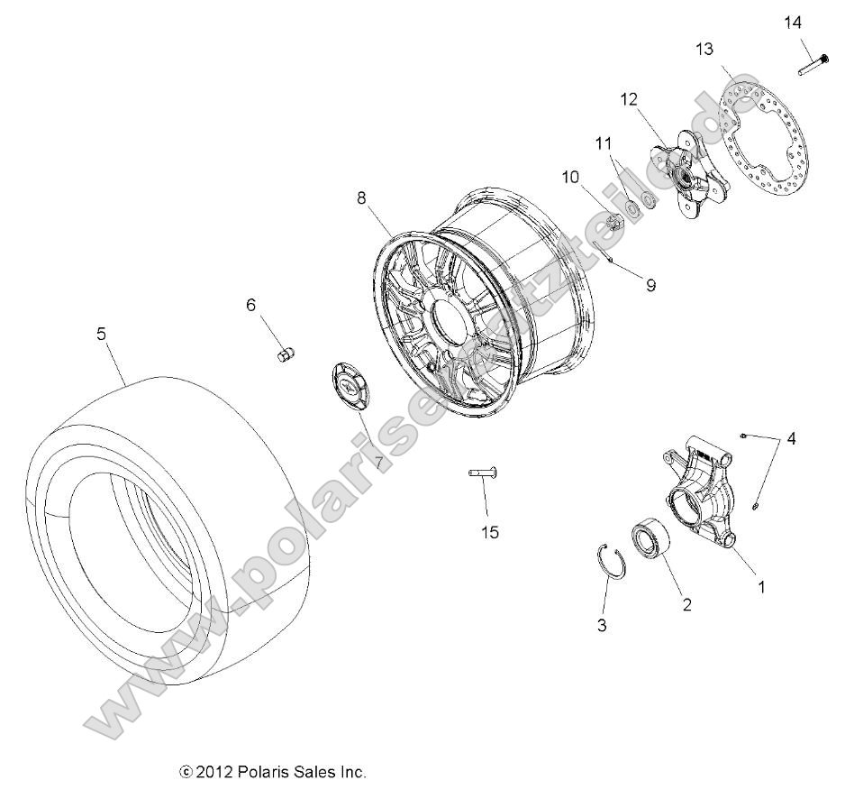 Wheels, Rear and Hub (49ATVWHEELREAR13850SCRAM)
