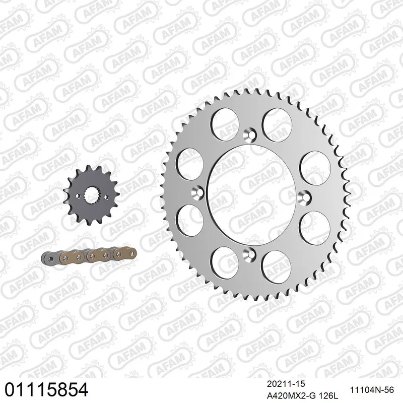 01115854 AFAM Kettensatz Aluminium 420 MX2-G 15x56 - Honda CRF 150 R 2007-24 - 01115854