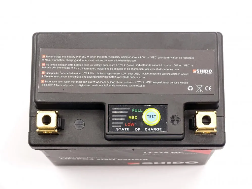 Shido LTZ7S HP Lithium Ionen Batterie 12V LiFePO (YTX7L-BS YTZ7S YTZ6V YTZ8V)