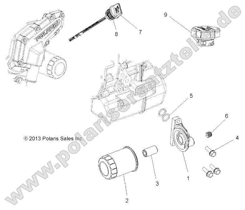 Engine, Oil Filter and Dipstick