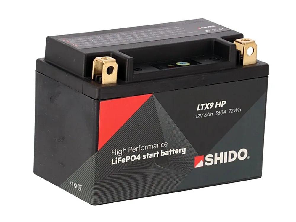 Shido LTX9 HP Lithium Ionen Batterie 12V LiFePO4 (YTX9-BS, FTX9-BS)