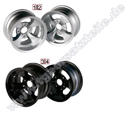 Alufelgen 12" silber / schwarz