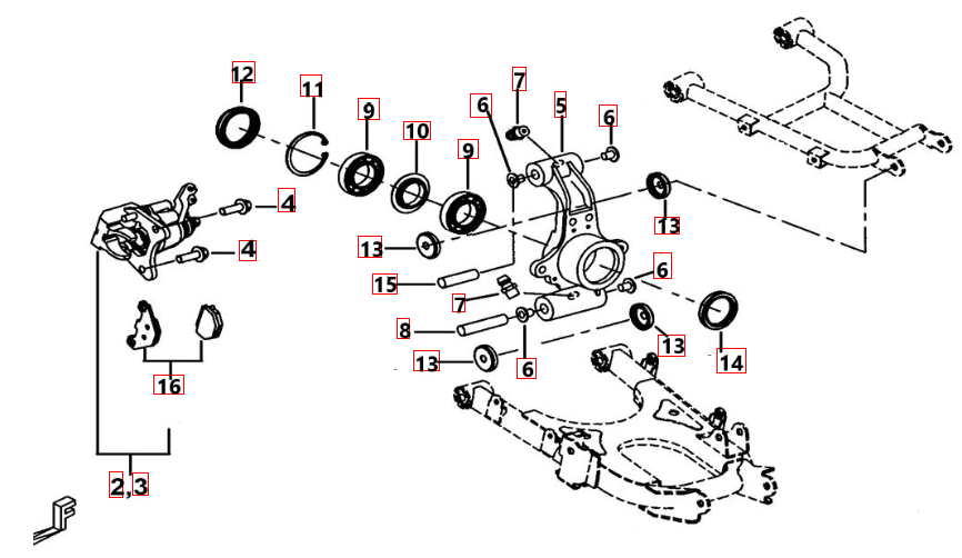 Hinterradachse (12")