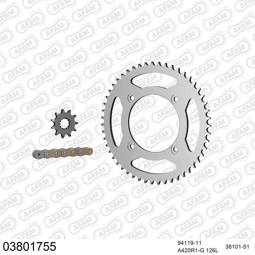 AFAM Kettensatz Stahl 420 R1-G 11x51 - Beta RR 50 Enduro 2005-11 - 03801755