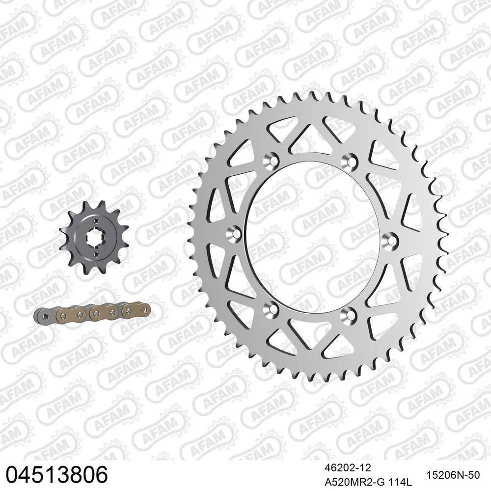 AFAM Kettensatz Aluminium 520 MR2-G 12x50 - Cagiva WMX 125 1989-92 - 04513806
