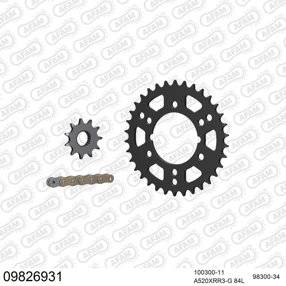 AFAM Kettensatz Stahl 520 XRR3-G 11x34 - Polaris 250 Trail Blazer 1992 - 09826931