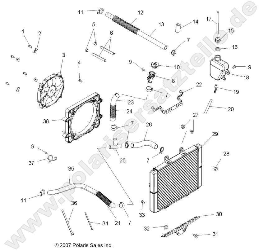 ENGINE, COOLING SYSTEM (Produktionsdatum nach 07.04.) ENGINE, COOLING SYSTEM (Produktionsdatum nach 07.04.)