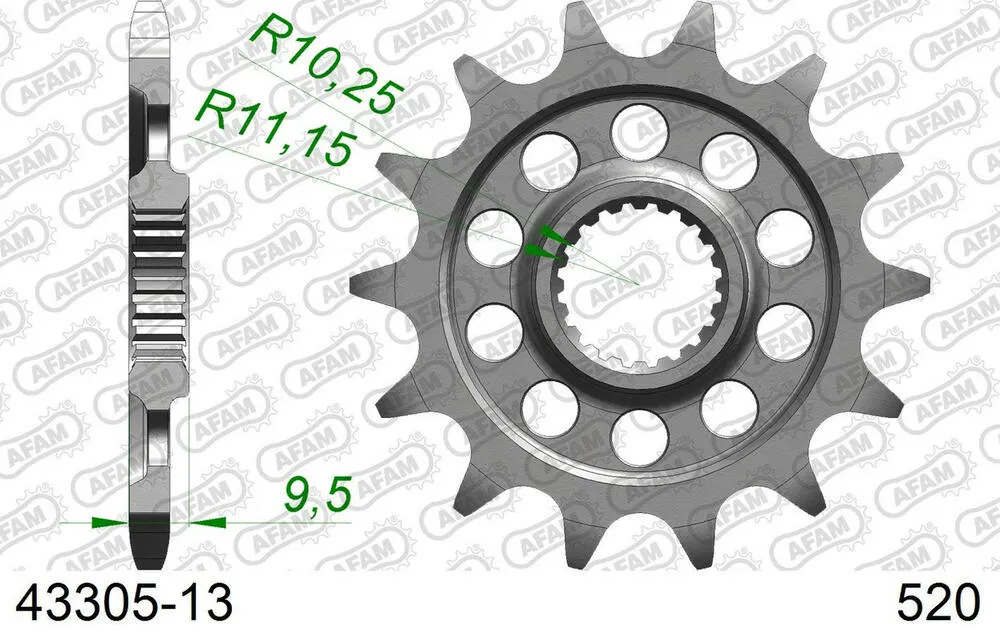 43305-13 AFAM Kettensatz Stahl 520 XRR3-G 13x49 - Sherco 250 SEF Factory 2021-24 - SL04126704