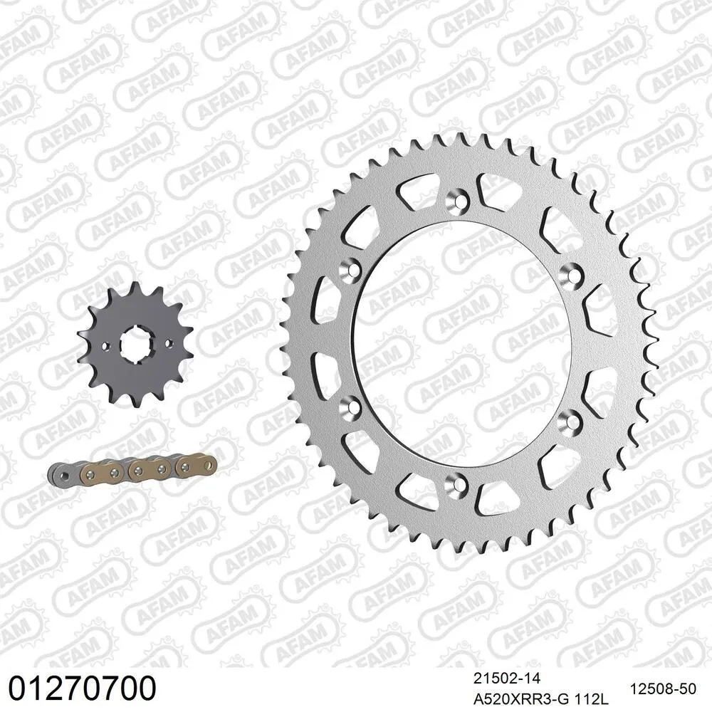 01270700 AFAM Kettensatz Stahl 520 XRR3-G 14x50 - Yamaha TT 600 L 1984-92 - 01270700