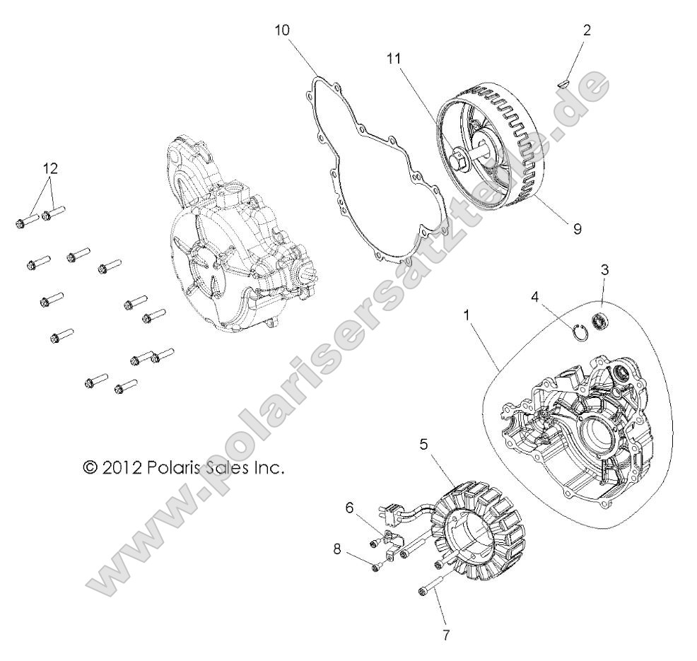 Engine, Stator and Cover Engine, Stator and Cover