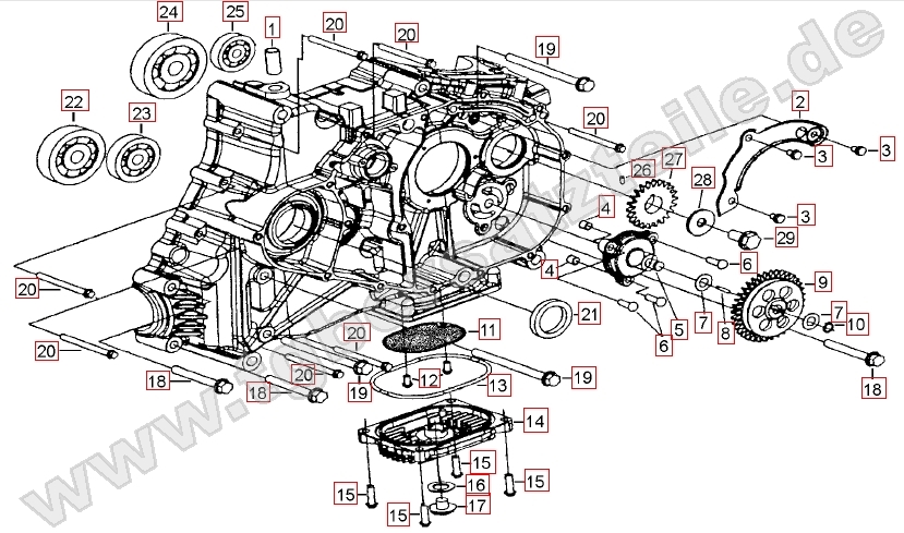 Motorgehäuse rechts Motorgehäuse rechts