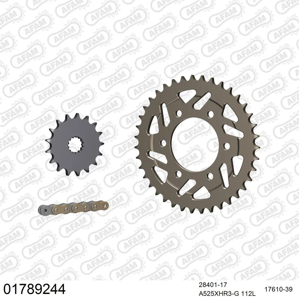 AFAM Kettensatz Aluminium 525 XHR3-G 17x39 - Kawasaki Ninja ZX 10 R 2011-15 - 01789244