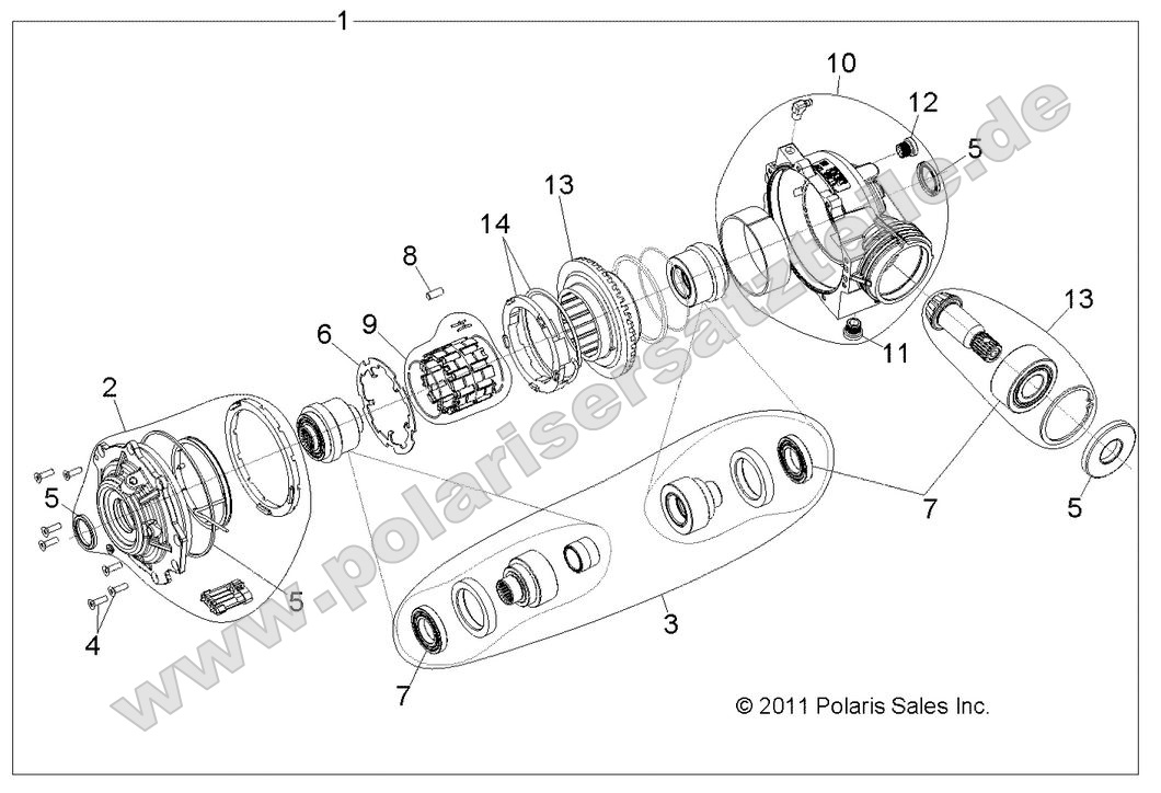 Drive Train, Front Gearcase Internals 1332842