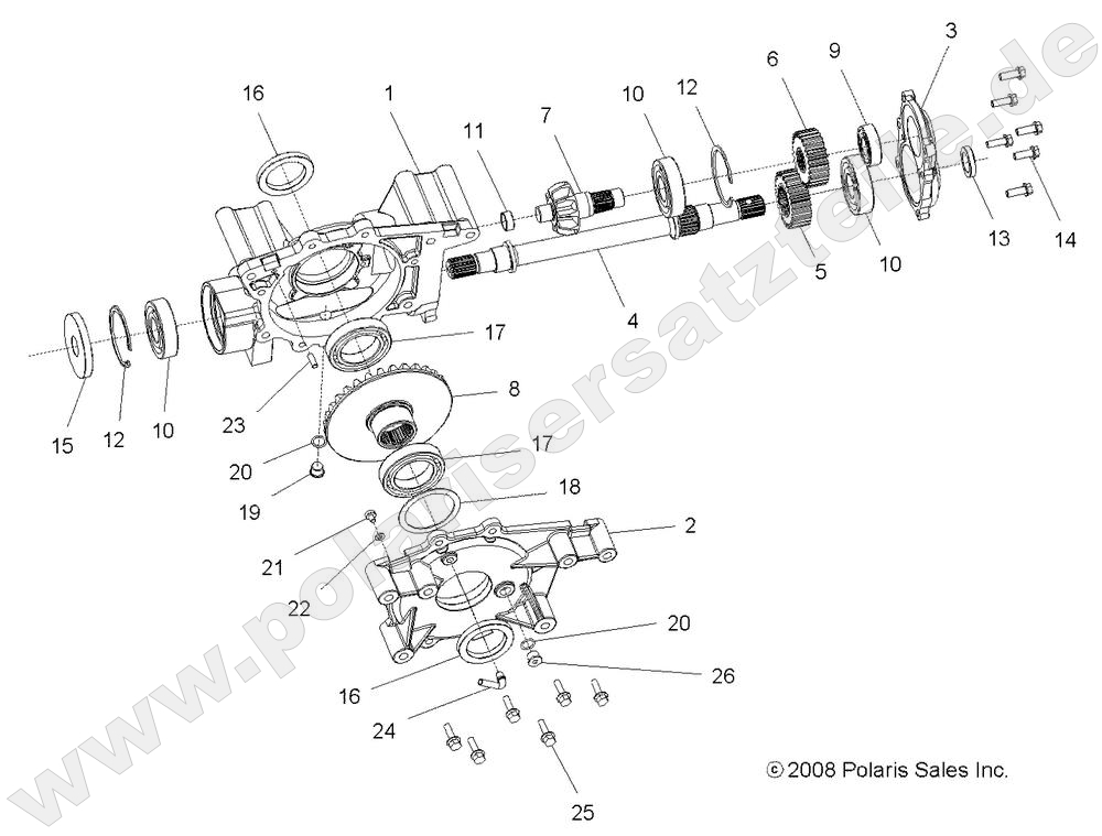 DRIVE TRAIN, MID GEARCASE INTERNALS DRIVE TRAIN, MID GEARCASE INTERNALS