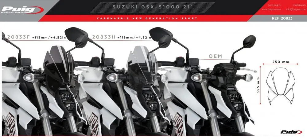 Puig Naked New Generation Sport Verkleidungsscheibe - Suzuki GSX-S 950 / 1000 2022-