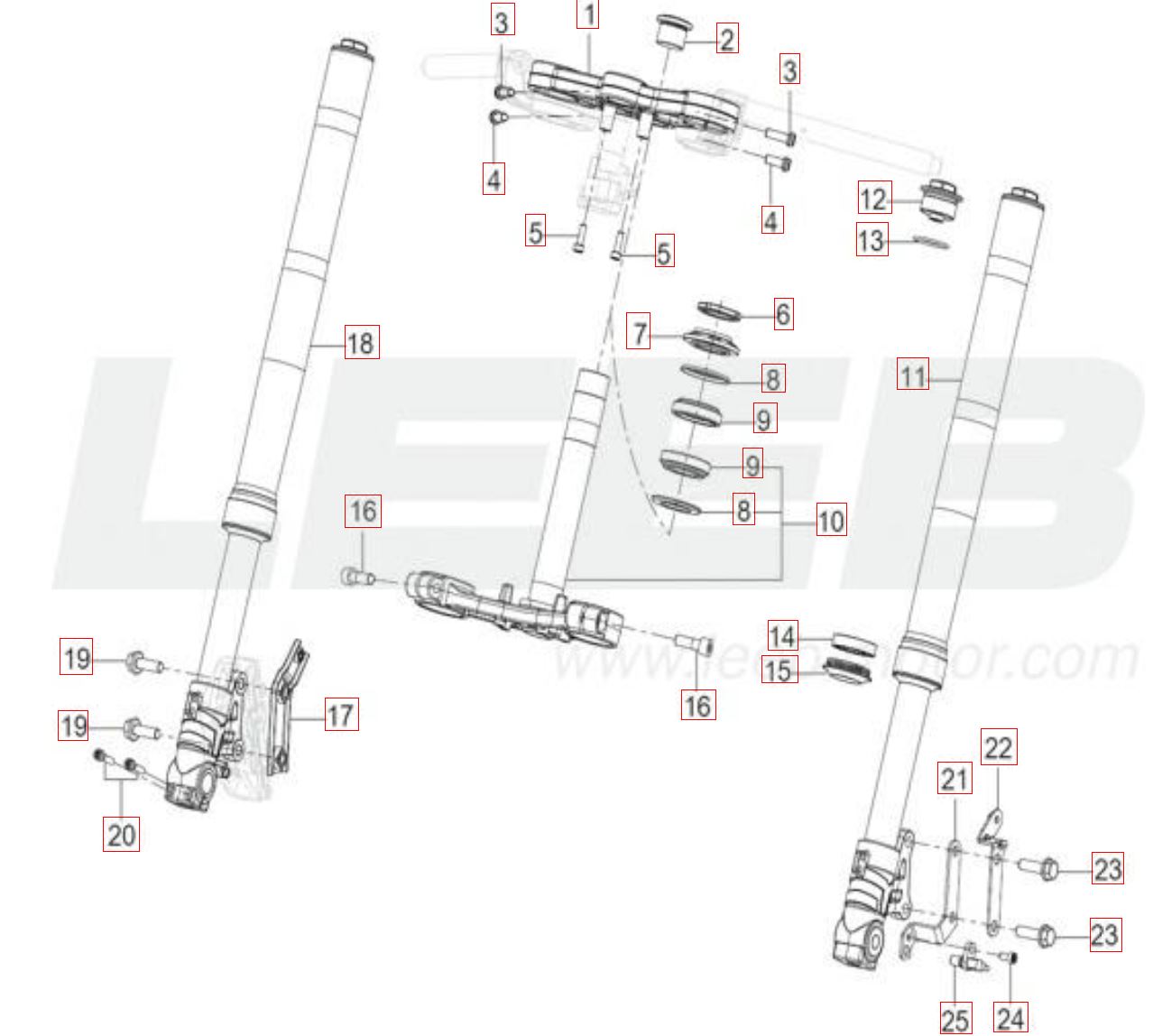 Vorderrad Gabel / Gabelbrücke